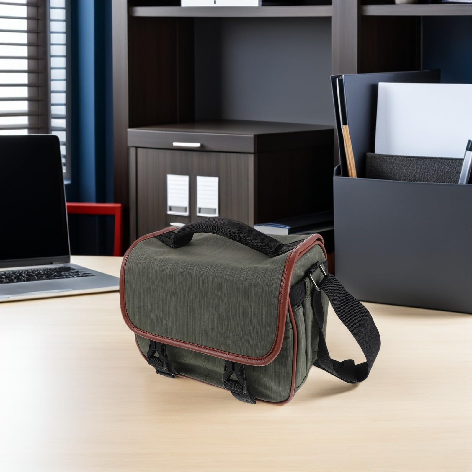 Borsa Tracolla per Fotocamera Custodia Protettiva per Reflex Digitale e Mirrorless con Tasche Interne per Obiettivi e Accessori Realizzata in Nylon Resistente per Trasporto