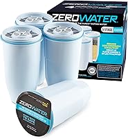 ZeroWater 5-Stage Replacement Filters 4-Pack IAPMO Certified 0 TDS Reduces Lead Chromium PFOA/PFOS