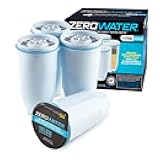 ZeroWater Official Replacement Filter - 5-Stage 0 TDS Water Filter Replacement IAPMO Certified to Reduce Lead, Chromium, and PFOA/PFOS 4-Pack