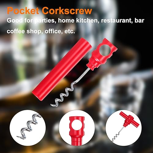 Miniatura 10 de uxcell Sacacorchos de viaje de 4.2 pulgadas, sacacorchos de bolsillo, abridor de vino portátil de plástico, mini abridor de corcho para vino para
