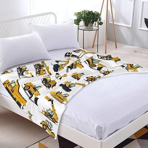 Miniatura 5 de DOINBEE Manta de franela de excavadora, equipo de construcción, tractor, bulldozer, camión, manta de automóvil para niños pequeños, manta de tractor