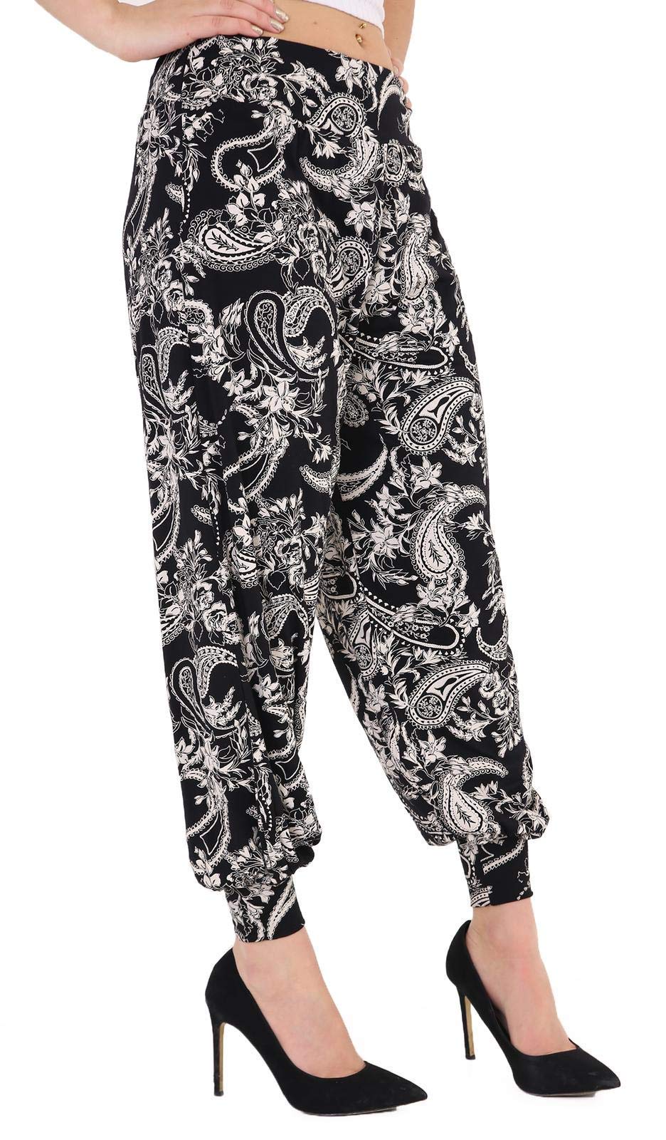 Wearall Women's Paislley Plus Size Harem Trousers Full Leggings Stretch Pants (16 To 18, )
