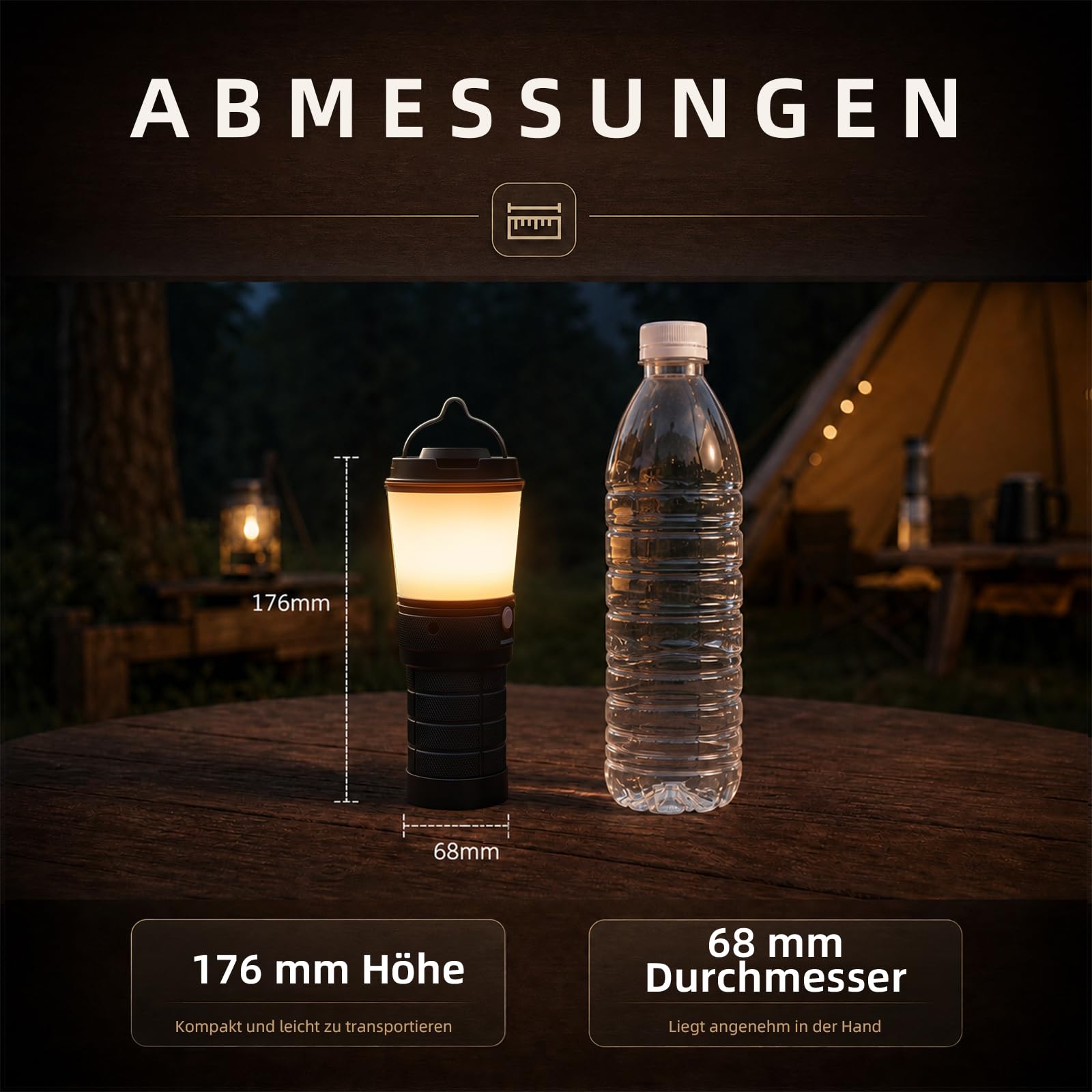 Sofirn LT1 Campinglampe Aufladbar, Outdoor Lampe mit 2700K-5000K einstellbarer Farbtemperatur, IPX7 wasserdicht, 90 CRI, extra lange Laufzeit, USB-C, für Camping und Outdoor