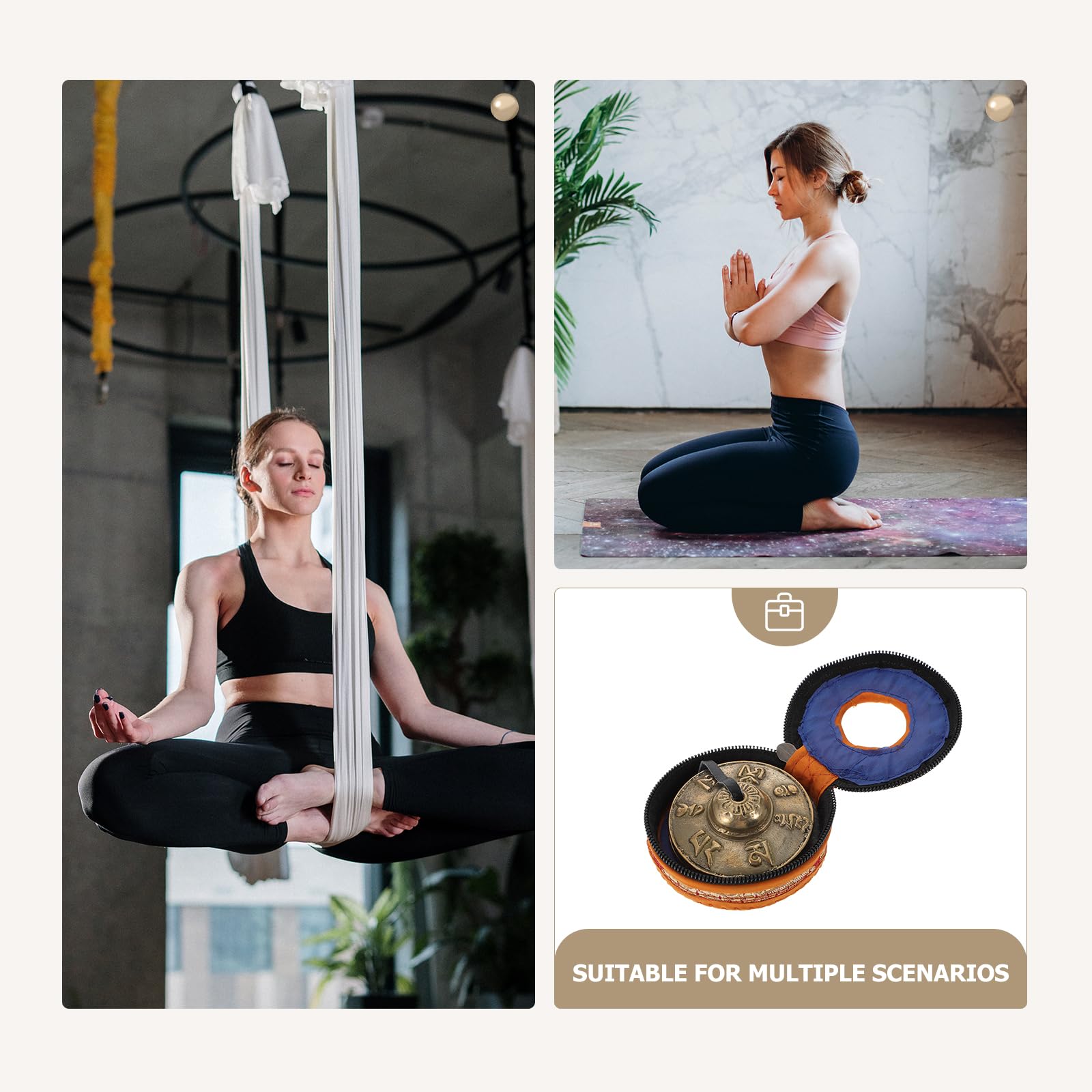 HOMSFOU 1 Satz Tibetische Tingsha-Glocken Meditationsglocke Behälter Musikinstrument Kinderinstrumente Touch-The-Bell Nepal-Schlaginstrument Mini-Kupfer-Fingerbecken