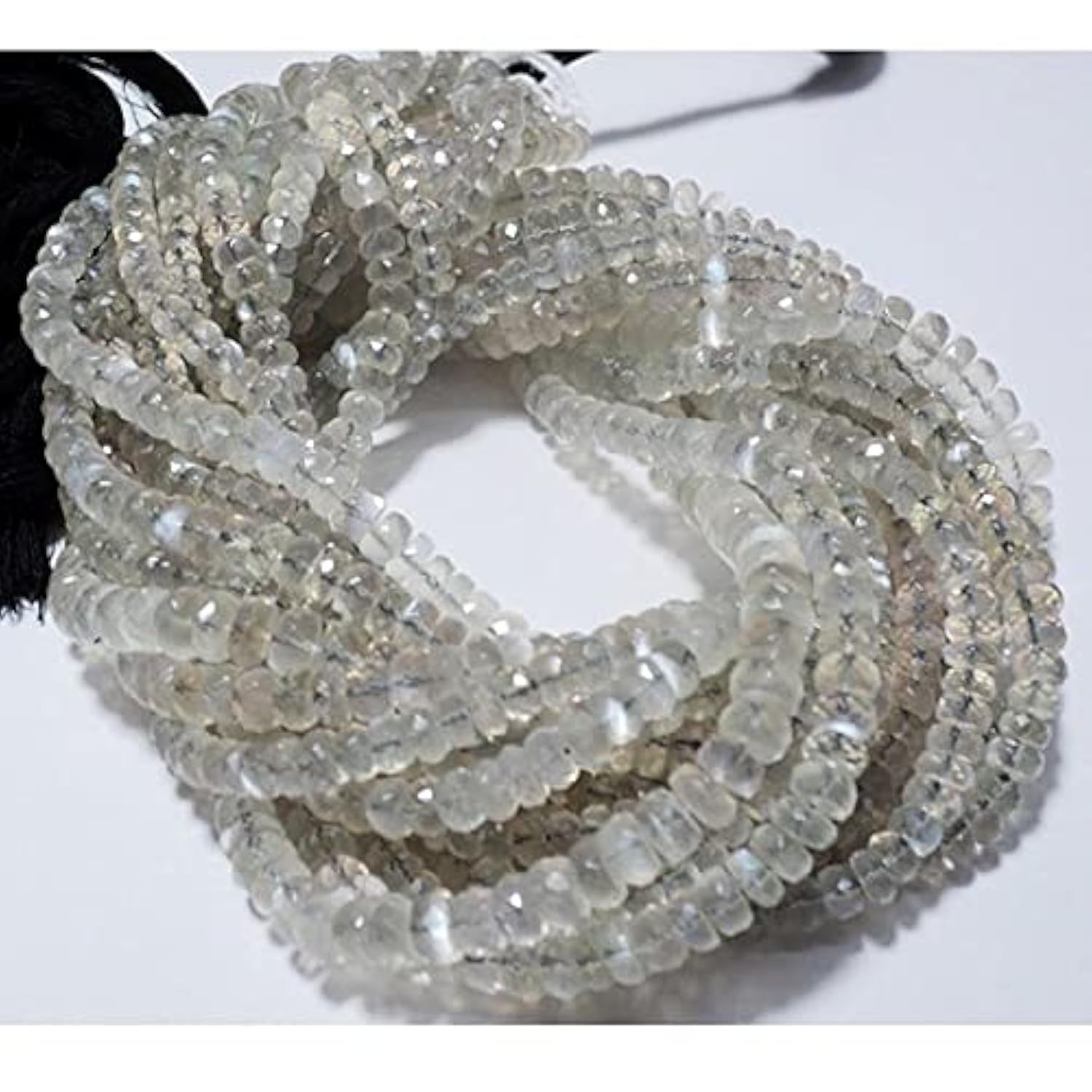 Pierre de lune africaine LKBEADS perles rondelles facettées 6mm rainbow moonstone