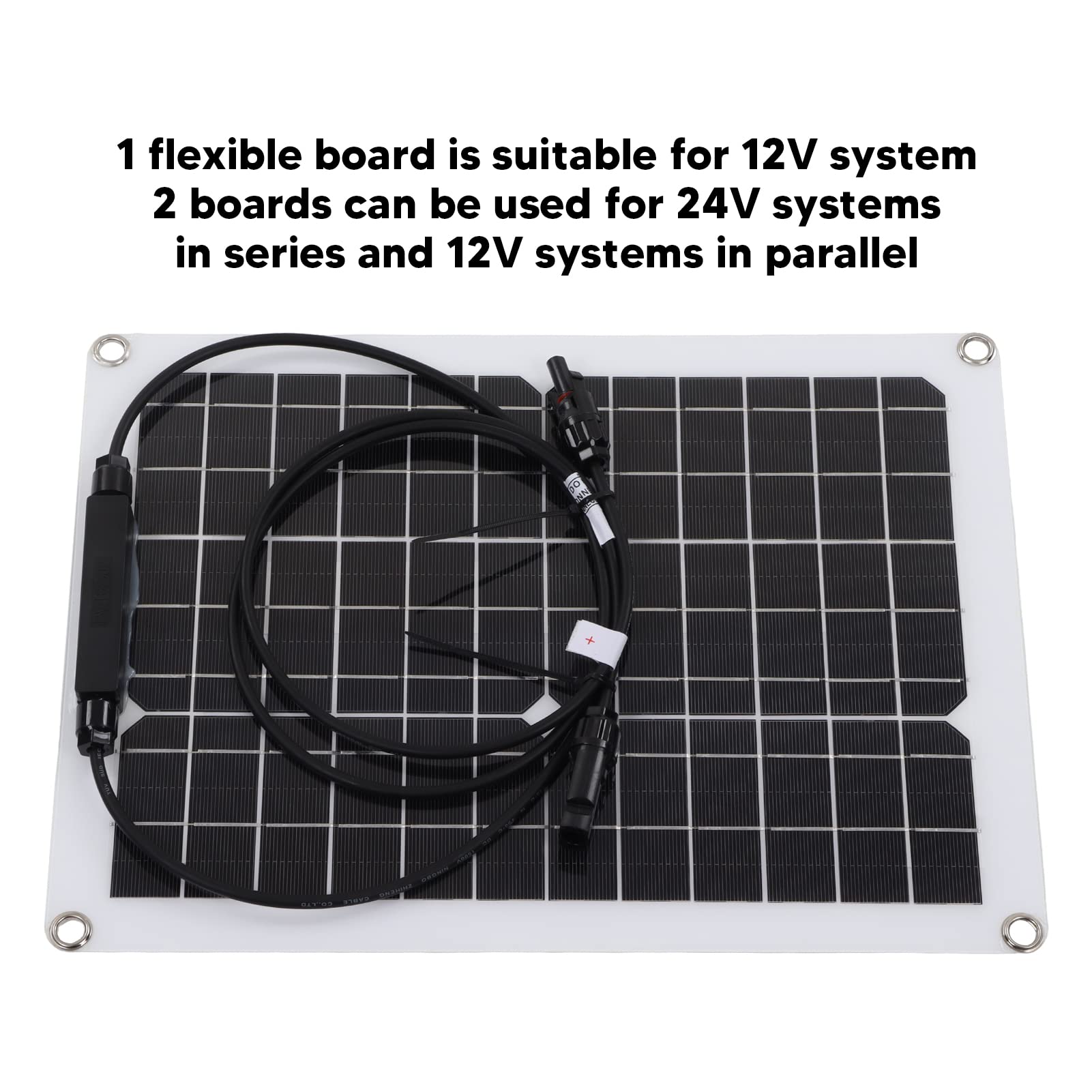 Panel Solar Flexible Monocristalino de 15 W, Kit Portátil para Camping Al Aire Libre y Uso en Vehículos Recreativos, Diseño Duradero e Impermeable