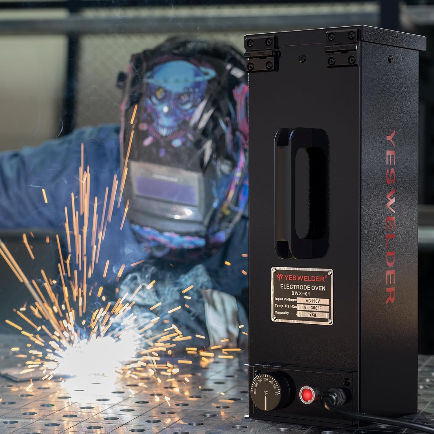 YESWELDER 15lb Portable Welding Rod Oven 110V, Temperature Controlled 85-300°F, 14 Inch Rods Fit, Electrode Oven for STICK Electrodes