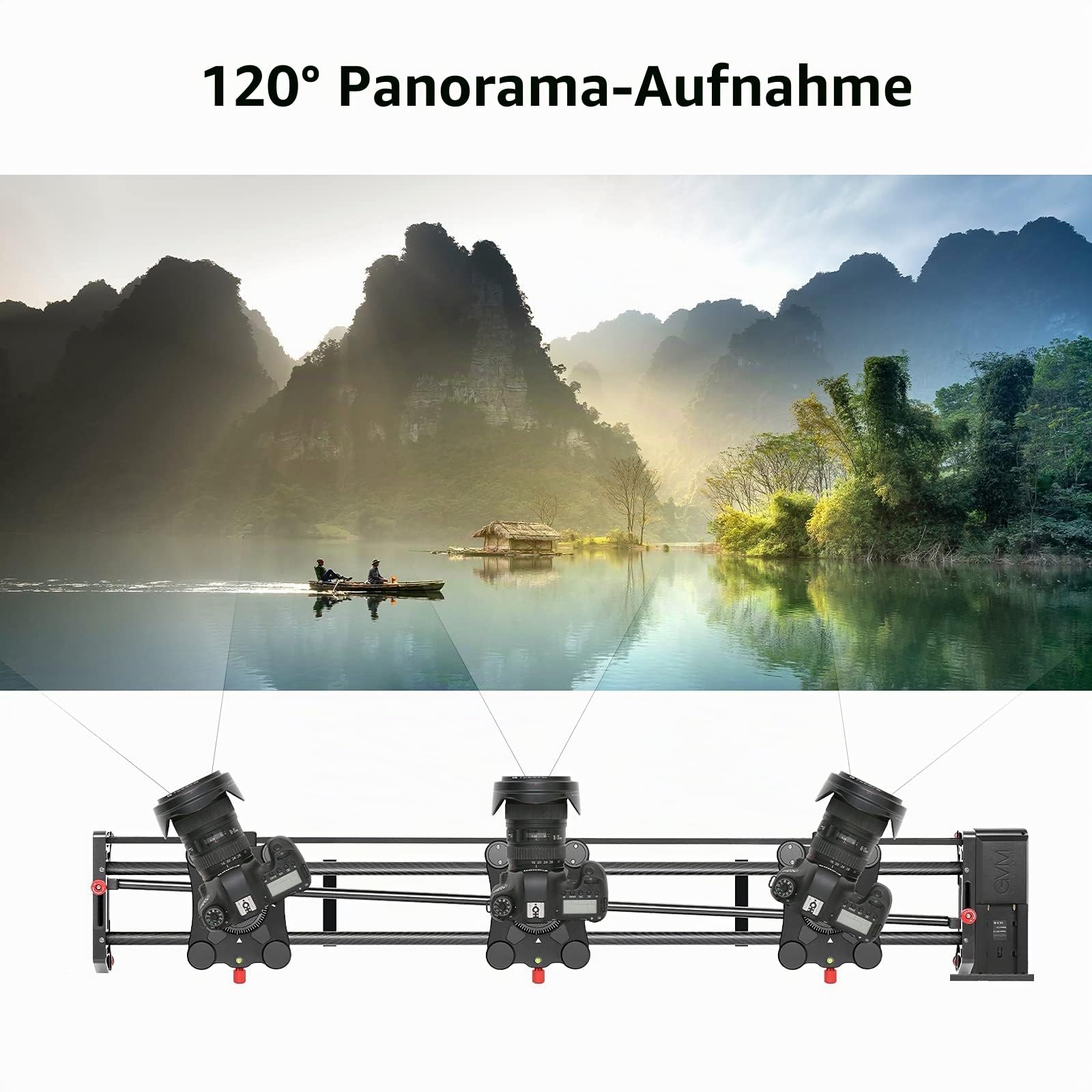 GVM Kamera Slider Motorisierter, 120cm Kamera Slider Dolly Rail mit APP Steuerung, motorisiertem Zeitraffer und Videoaufnahme Follow Focus Shot und 120-Grad-Panoramaaufnahmen, Video Schiebeschiene