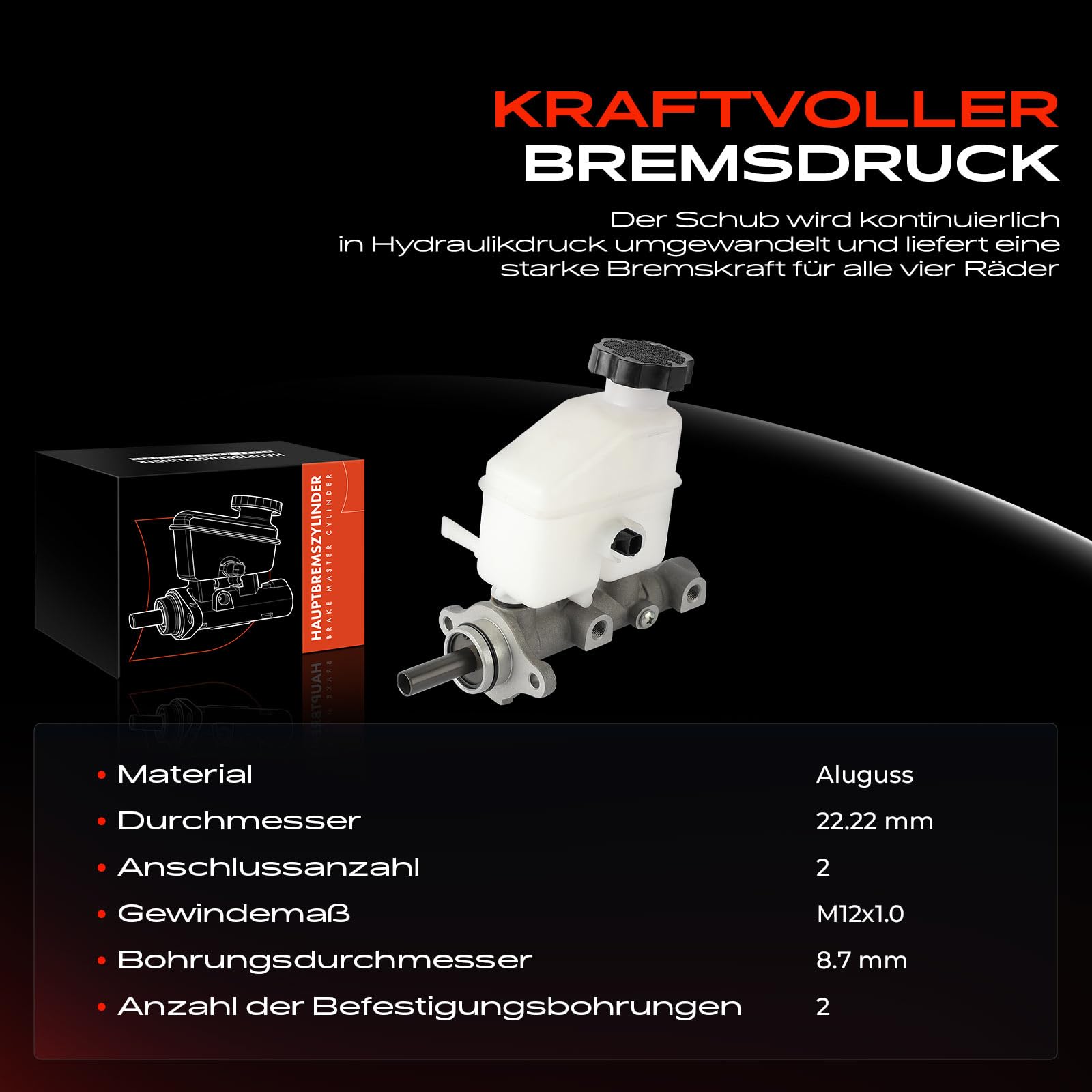 Frankberg Hauptbremszylinder mit Behälter Kompatibel mit i30 FD 1.4L-2.0L 2007-2011 Cee'D Schrägheck ED 1.4L-2.0L 2006-2012 Pro Cee'D ED 1.4L-2.0L 2008-2013 Replace# 585101H200