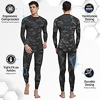 Vista 4 de UNIQUEBLLA - Conjunto de ropa interior térmica para hombre, capa base térmica, parte inferior para clima frío