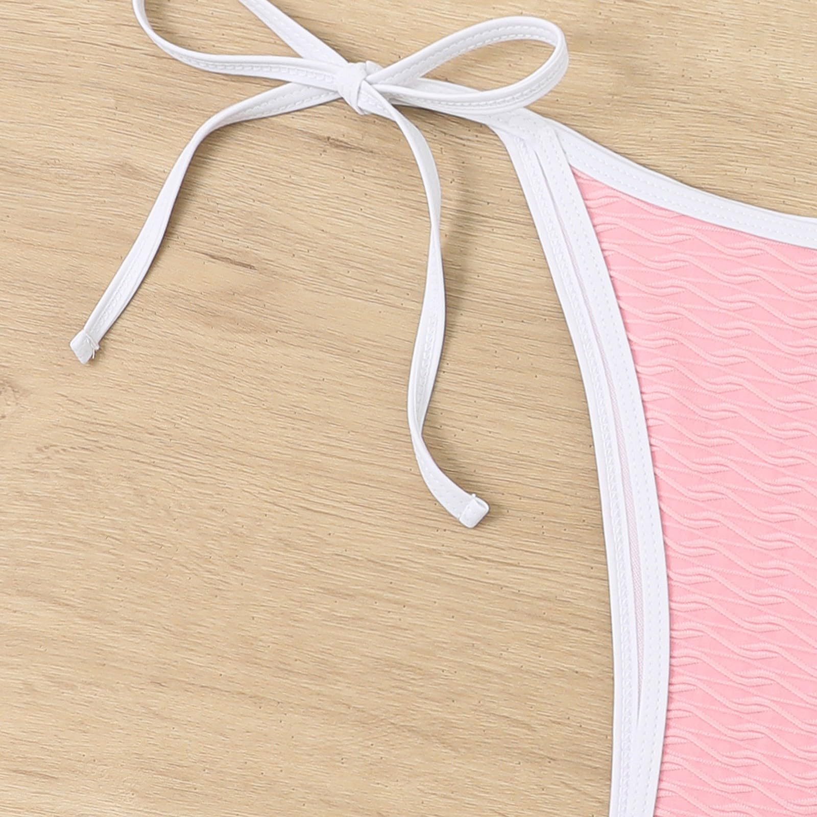 Ensemble Bikini pour Femme, Haut de Bikini Gros Seins, Bikini brésilien Triangle, Maillot de Bain élégant, Maillot de Bain Deux pièces, String Taille Basse, Triangle Dos Cou