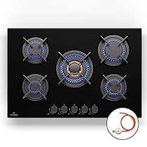 Klarstein Piano Cottura 5 Fuochi Gas, Piano Cottura a Gas Integrato 10400W, Piano Cottura 5 Fuochi Gas Incasso in Acciao Inox, Piano Cottura 5 Fuochi Gas per Wok, Piano Cottura a Gas 5 Fuochi