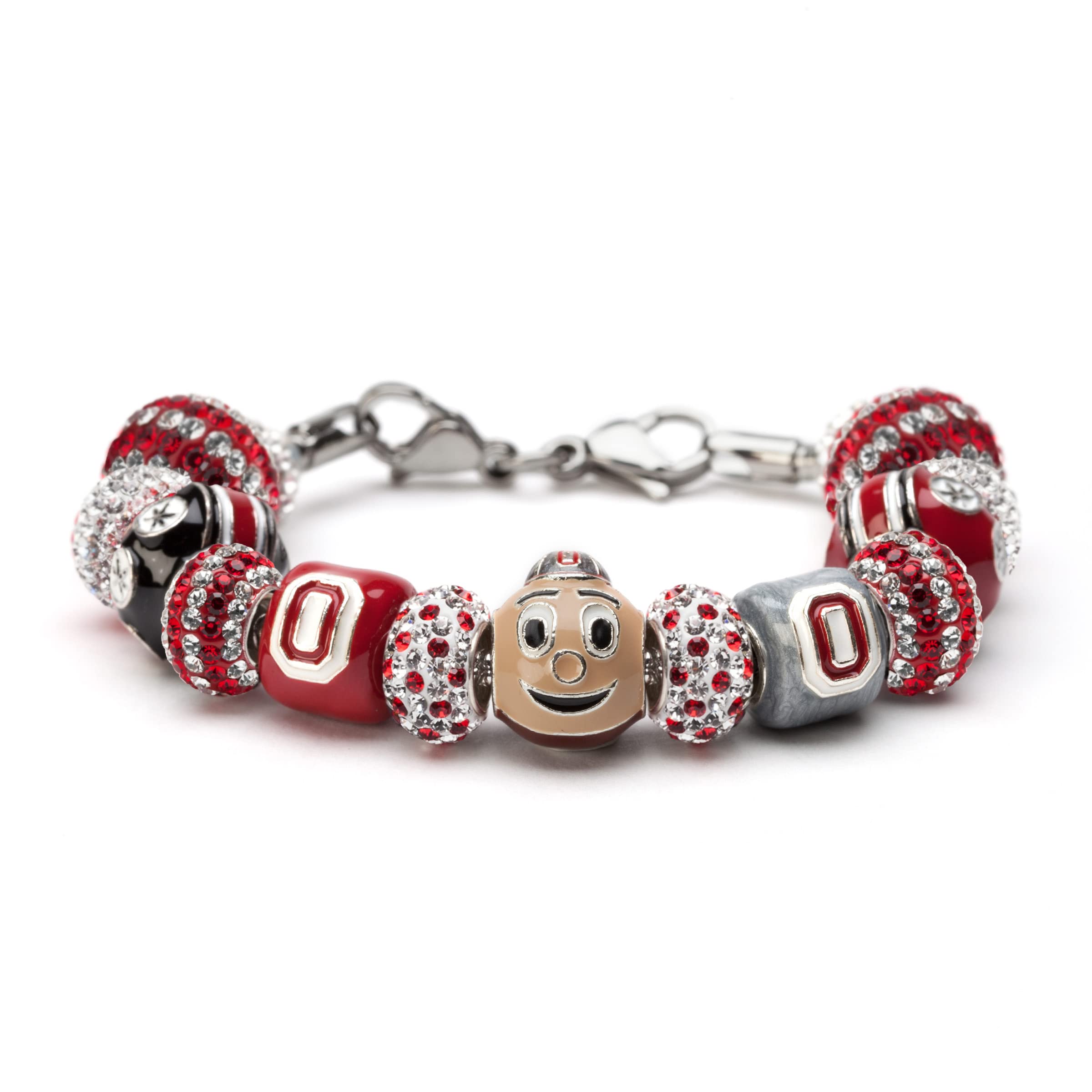 Stone Armory Bracelet for Ohio State Buckeyes - Ohio State University Bead Charm Bracelet - Officially Licensed OSU Women's Gift - Jewelry Compatible