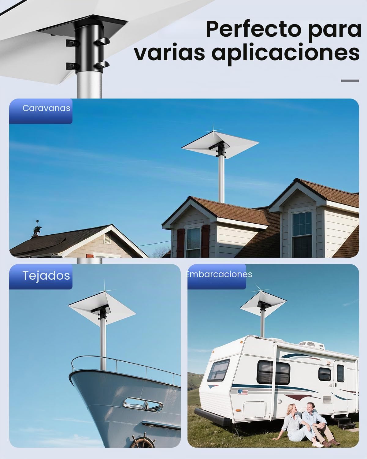 [Versión mejorada] Adaptador de manguera Starlink Gen 3, Soporte para poste Starlink, Kit de montaje Starlink, Placa de montaje Starlink V3 para techo, compatible con la antena estándar Starlink,