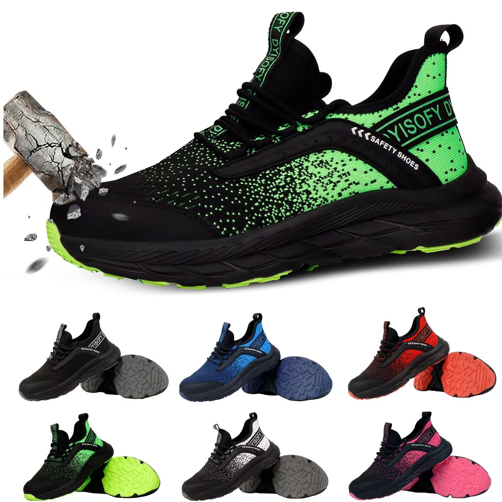 Zapatos Seguridad Hombre Mujer Ligeros Zapatillas Trabajo | Calzado de Seguridad Punta de Acero, Antideslizantes, Cómodos, Transpirables, Obra, Almacén, Taller, Industria y Uso Diario
