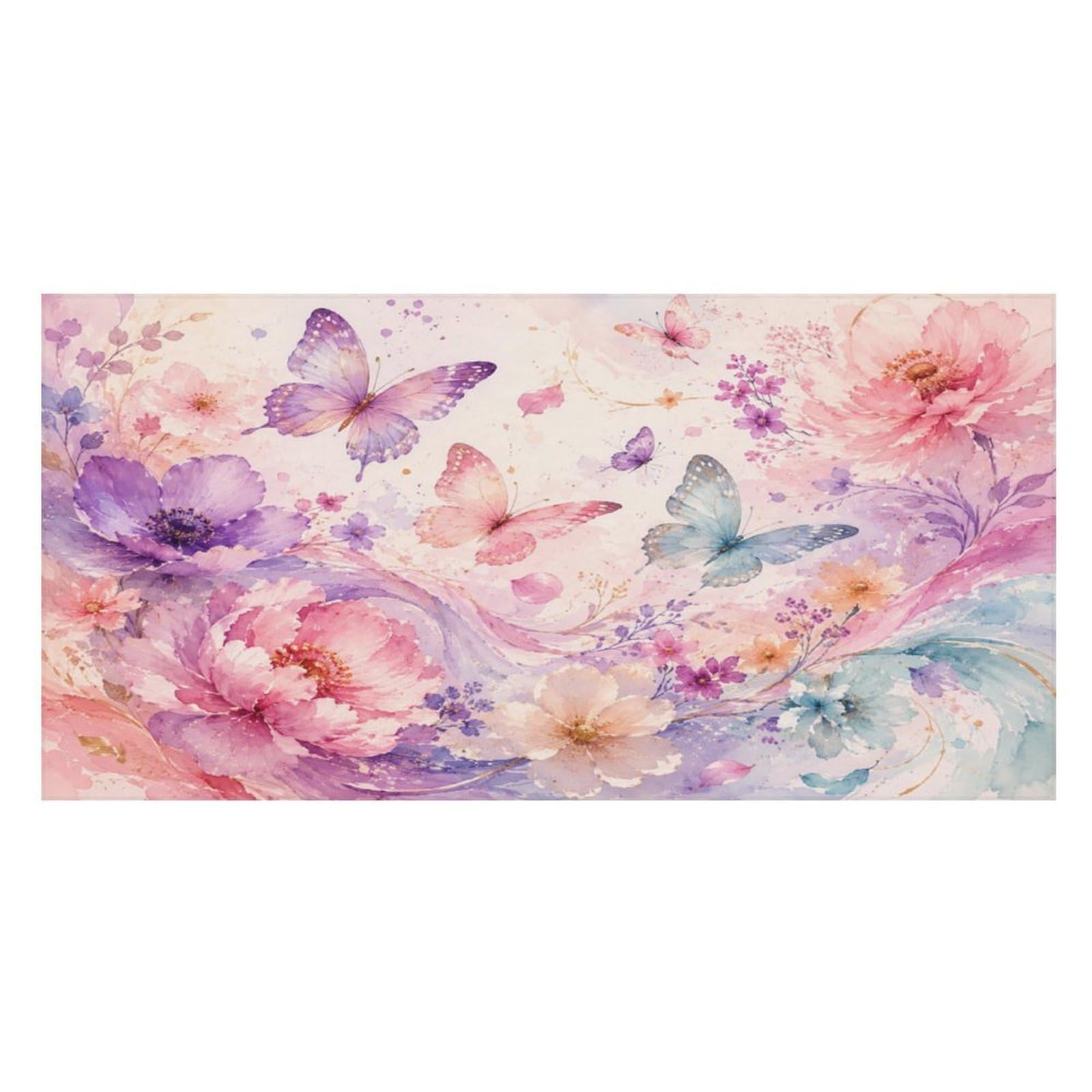Anceky Floral Butterflies Pastel Watercolor Oversized Beach Towel Quick Dry Sand Free Microfiber Travel Towel Lightweight Multi Purpose Beach Blanket Pool Gym Bath Towel 63x31 in
