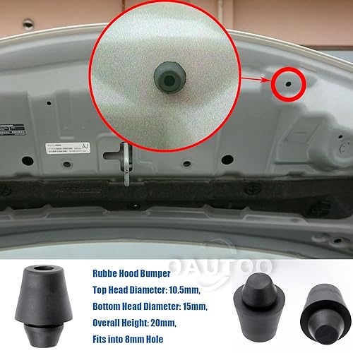 Miniatura 4 de OAUTOO Parachoques de goma 65829-50A00 parachoques de goma para Nissan Armada Cube Frontier Maxima Rogue Sentra Tian Versa, Infiniti FX35 45 QX56