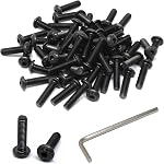 iexcell 100 Pcs M3 x 12mm Thread Pitch 0.5 mm Alloy Steel 12.9 Grade Hex Socket Button Head Cap Screws Bolts Kit, Black Oxide Finish