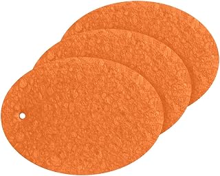 MAOBLYR Quick Absorption Household Cleaning Sponge,Double-Sided Reusable3.54x2.56In,Kitchen Tableware Multi-Purpose Cleaning 3 Sets-Orange Red Solid Color