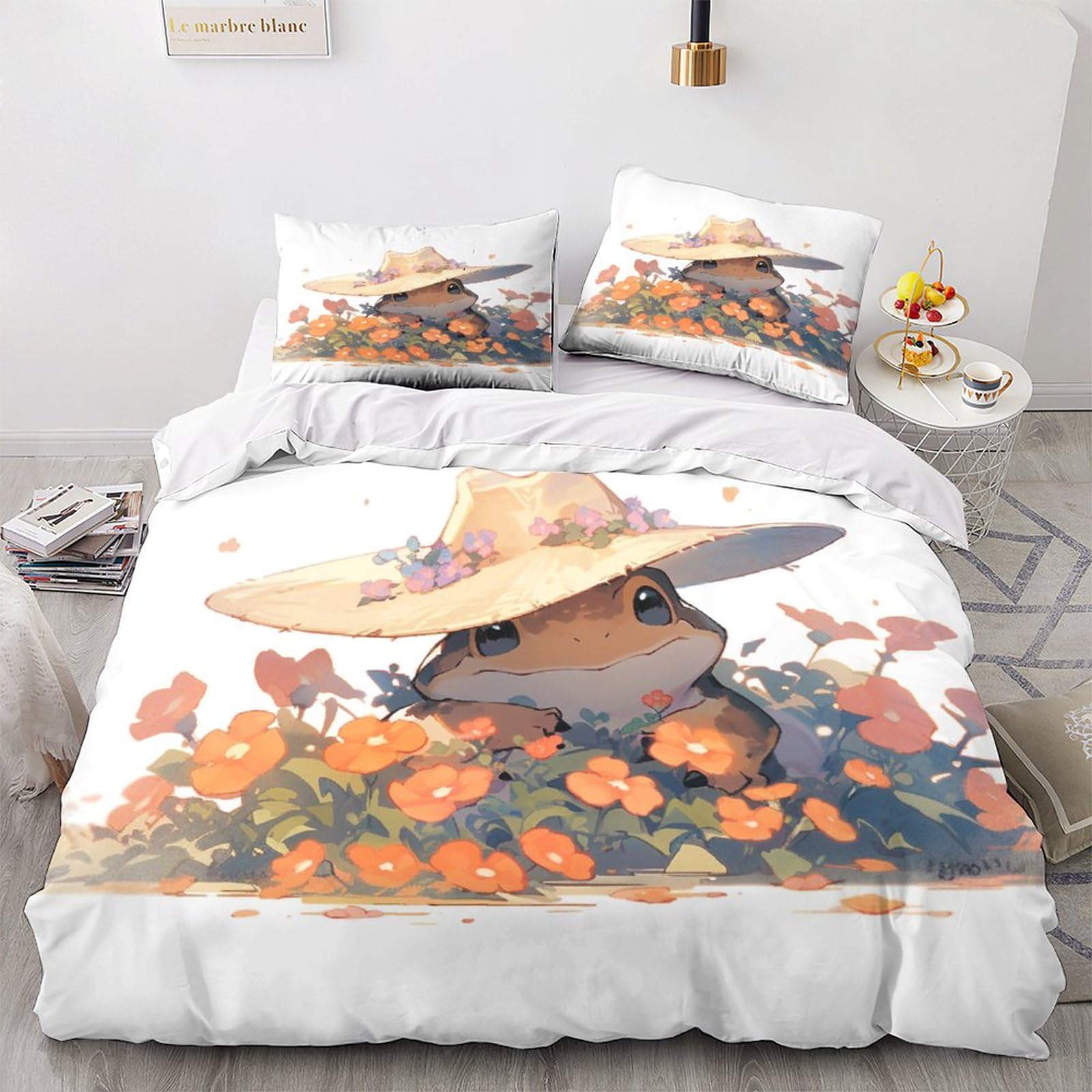 Housse de couette animal adorable en microfibre king size 220x240 parure de lit 3D