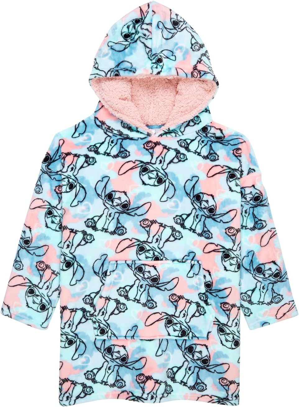 Disney Lilo & Stitch Girls Hoodie, Oversized Hoodie Blanket Lounge Wear ...