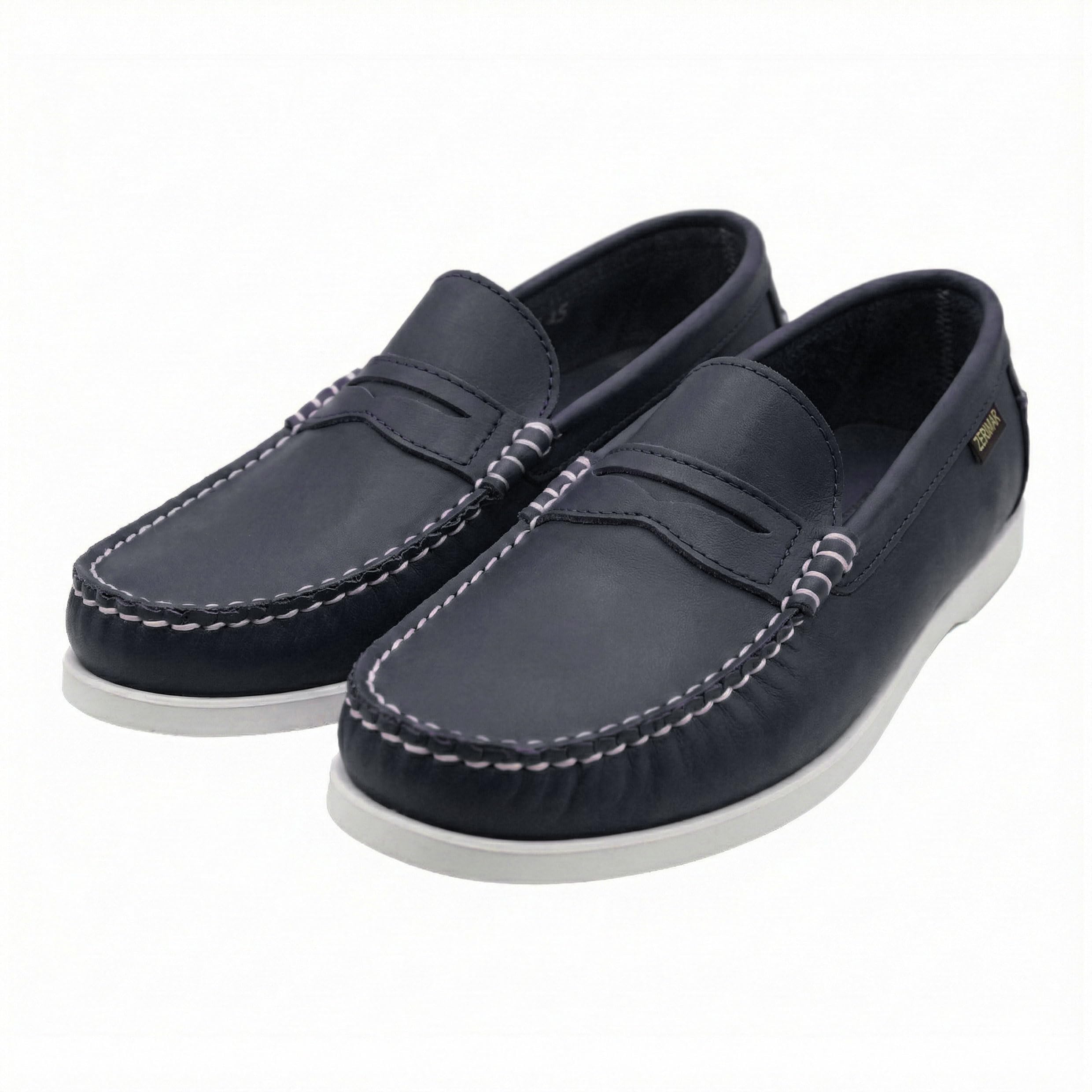Zerimar Mocassino nautico da uomo in vera pelle, scarpa casual elegante e leggera per l'uso quotidiano o formale,scarpa comoda con un design moderno