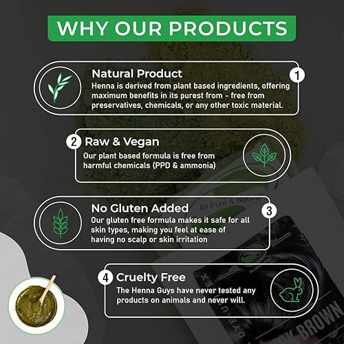 Miniatura 6 de Tintura de henna para cabello y barba 100  natural y libre de químicos The Henna Guys Paquete de 1 Café Oscuro