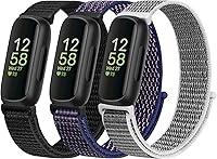 Vista 8 de Correas de nailon compatibles con Fitbit Inspire 3/2/HR/Ace 3/2, correas de repuesto deportivas transpirables suaves y ajustables Solo Loop
