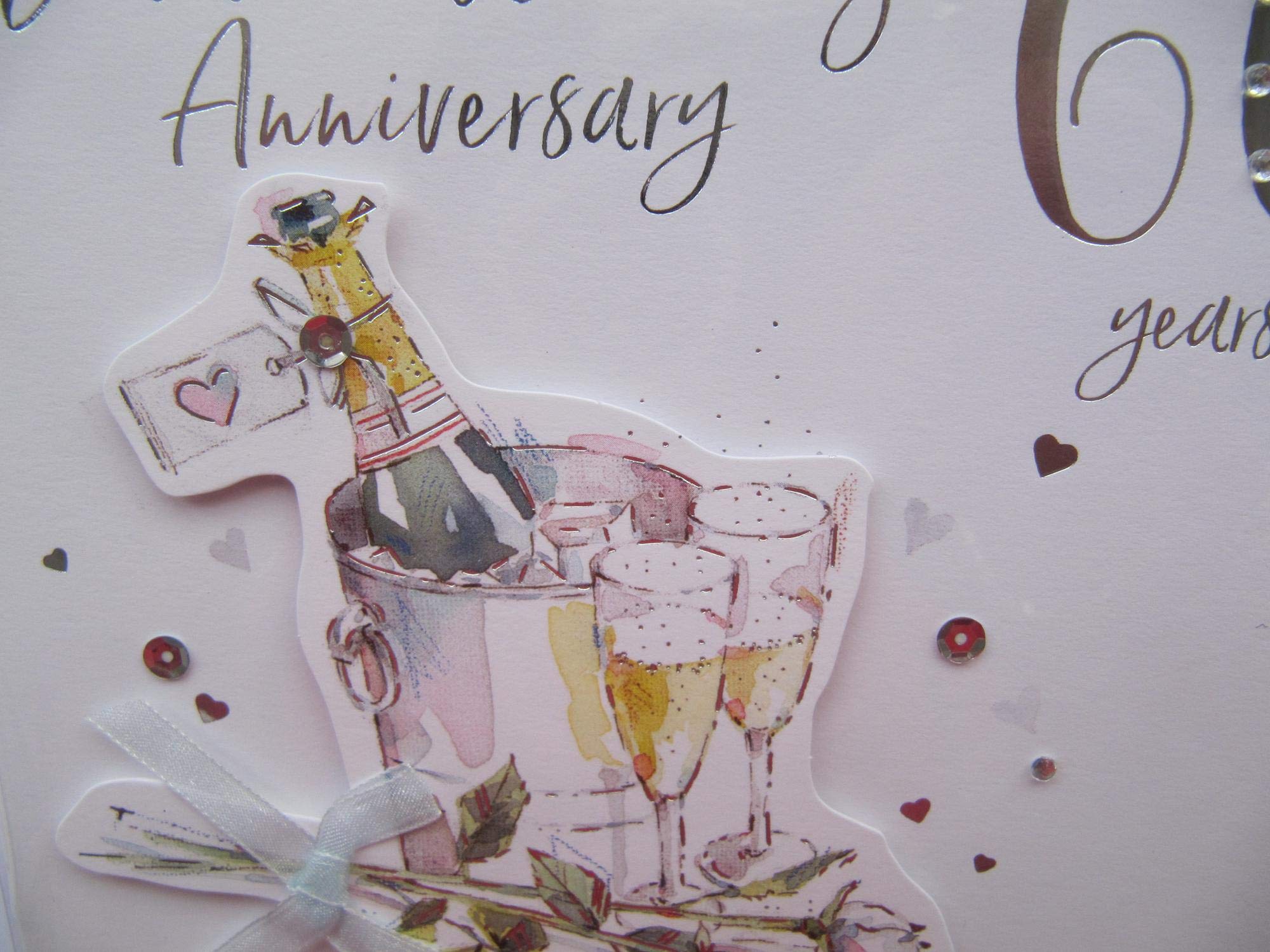 Biglietto per il 60° anniversario disegnato a mano | Vettore Premium
