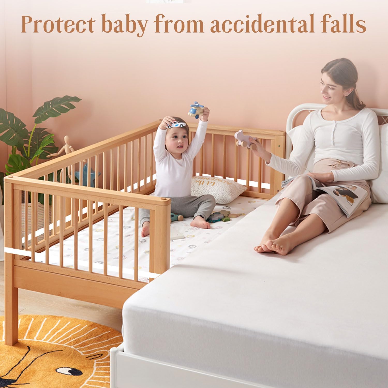 QUETO 6M Sangle De Lit Cododo, Sangle Pour Lit De Bébé Réglable Fixation De Lit D'Appoint Sangle