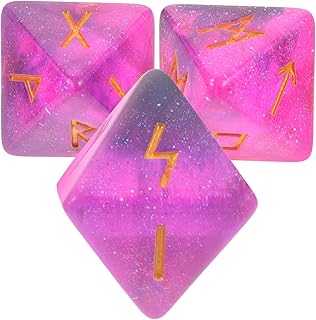 ORFOFE 3 Pçs Runa Dados Preto Decoração Colorida Conjunto De Vidro Poliédrico Conjunto De Dados Cartas De Tarô Dados Roupa Preta Resina Roxo Decorativos Dados Decorativos Dados