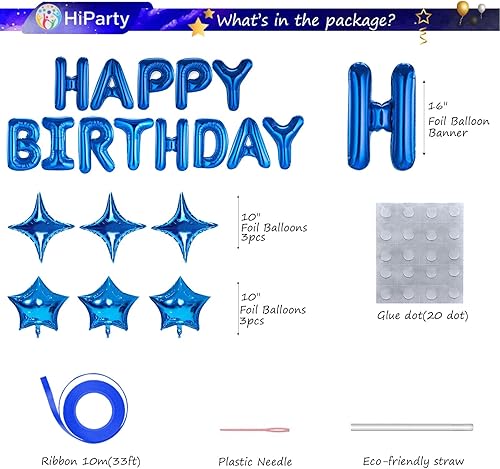Miniatura 3 de Cartel de cumpleaños (3D morado) globos de Mylar de aluminio de feliz cumpleaños, 23 piezas de decoraciones de fiesta de cumpleaños con 6 globos de
