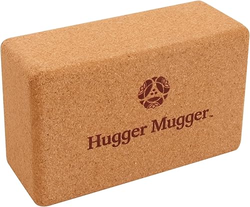 Hugger Mugger Bloque de yoga de corcho textura naturalmente adherente, duradero, hecho de corcho renovable, bordes redondeados para mayor comodidad,