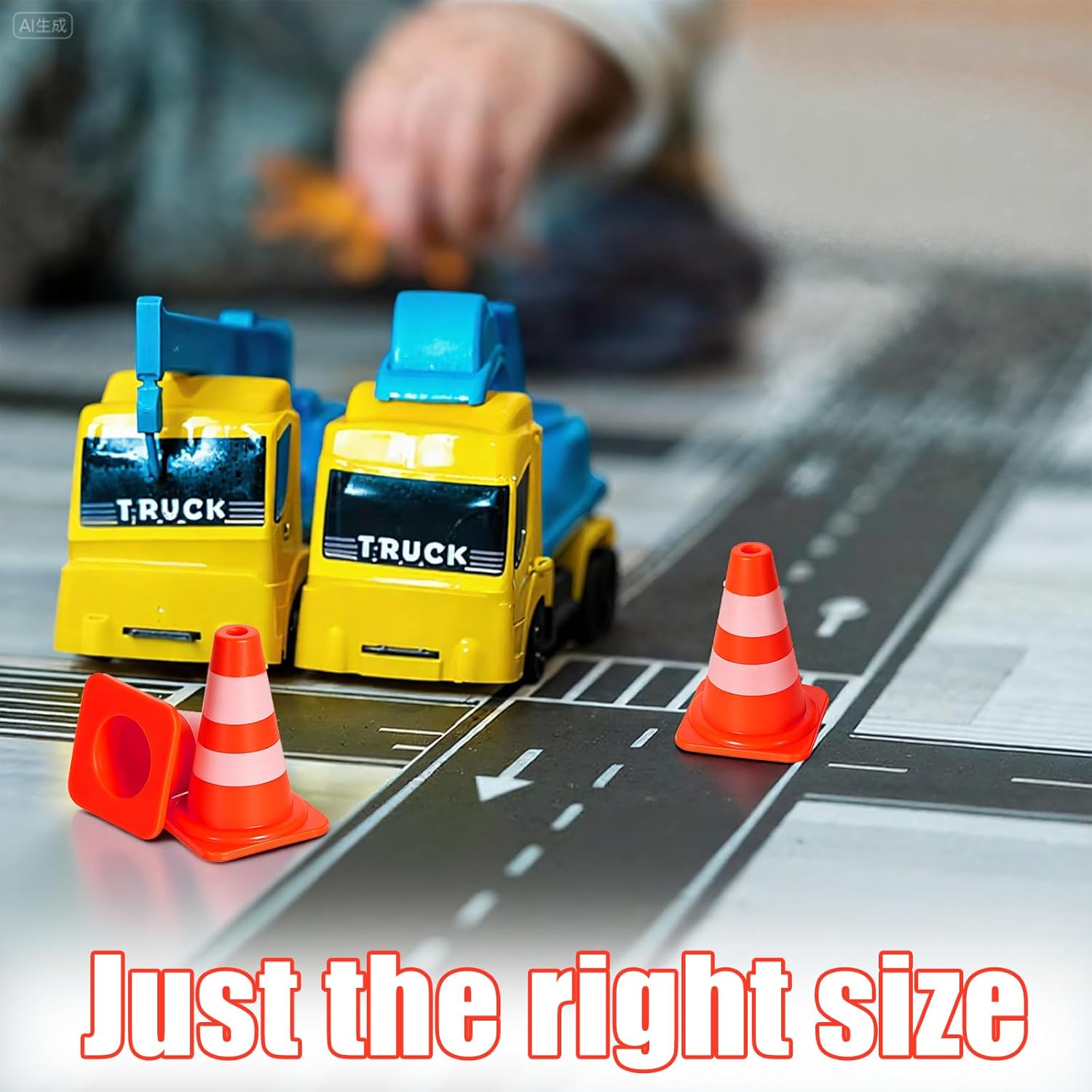 70 Pcs Mini Traffic Cones,1" Miniature Training Roadblock Cone Traffic Signs Plastic Orange Small Road Practice Signs Mini Construction Cones for Party Decorations Micro Landscape Sand Table