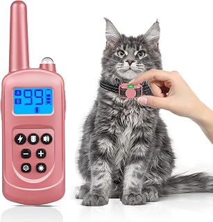 Cat Shock Collar with Remote 2000FT,Ultra-Small Cat Training Collar,Tailored for Cats,3 Training Modes Beep Vibration Shock Mode to Stop Meowing,Waterproof, Effective for Bad Behavior, Pink