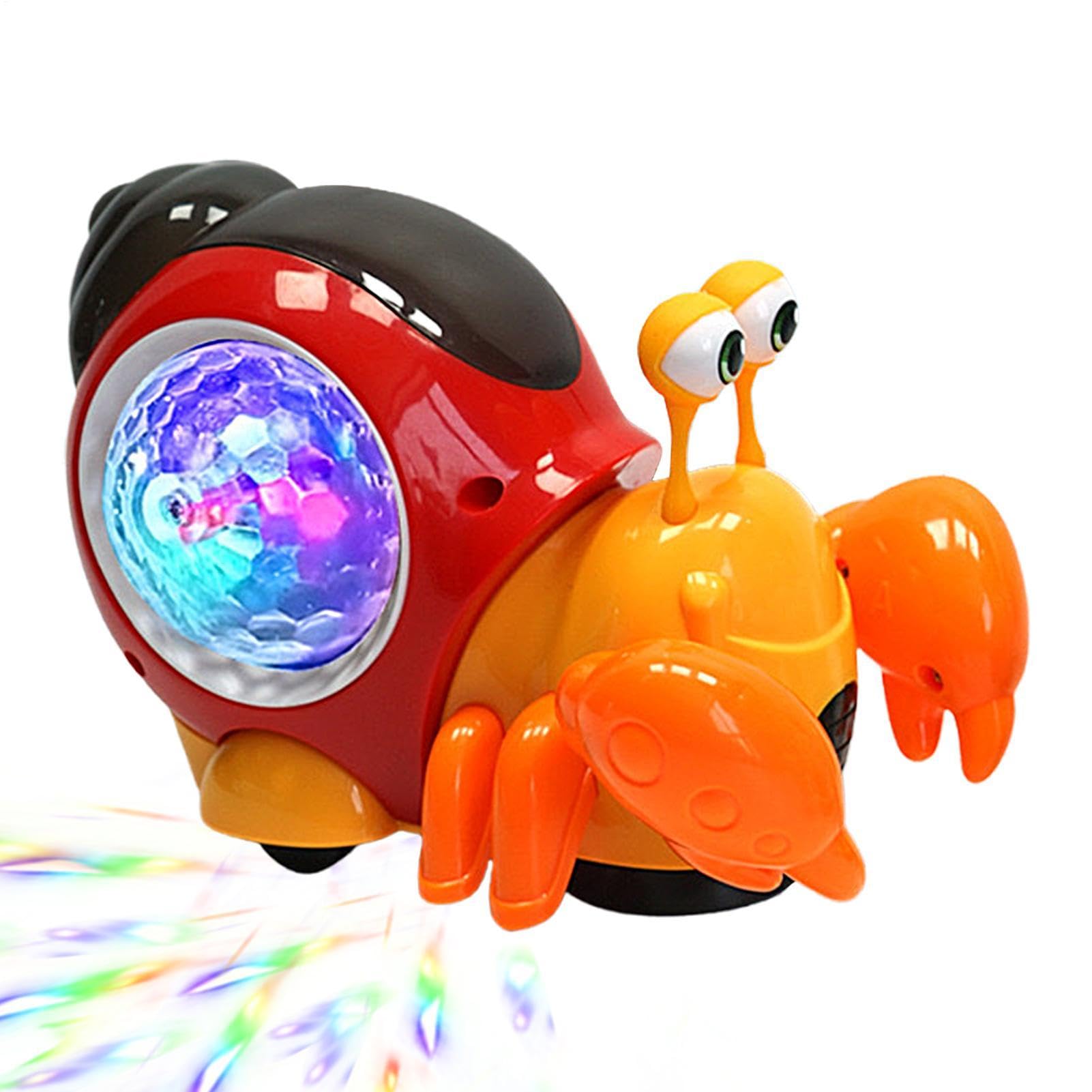 Lighted Music Snail Toy - Interactive Electric Walking Snail with Obstacle Avoidance, Sensory Light Up Snails for Kids, Fun Educational Musical Toy for Home Play, Gift for Children