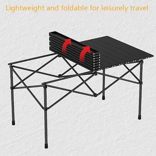 Miniatura 4 de Mesa plegable de picnic de camping de 3 pies con asientosagujero para paraguas, soporte de 265 libras que es ligera y plegable para tarjetas, mesa