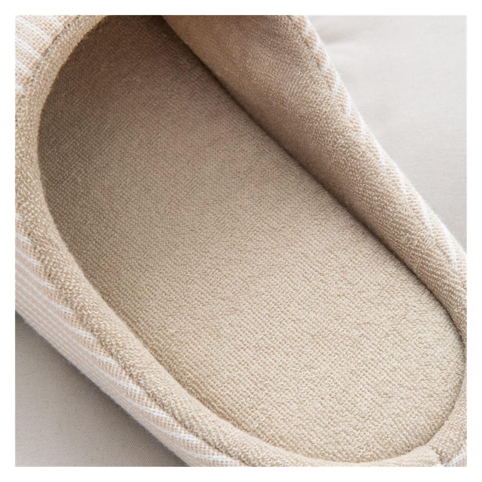 Genérico Pantuflas De Felpa A Rayas, Antideslizantes Y Cálidas