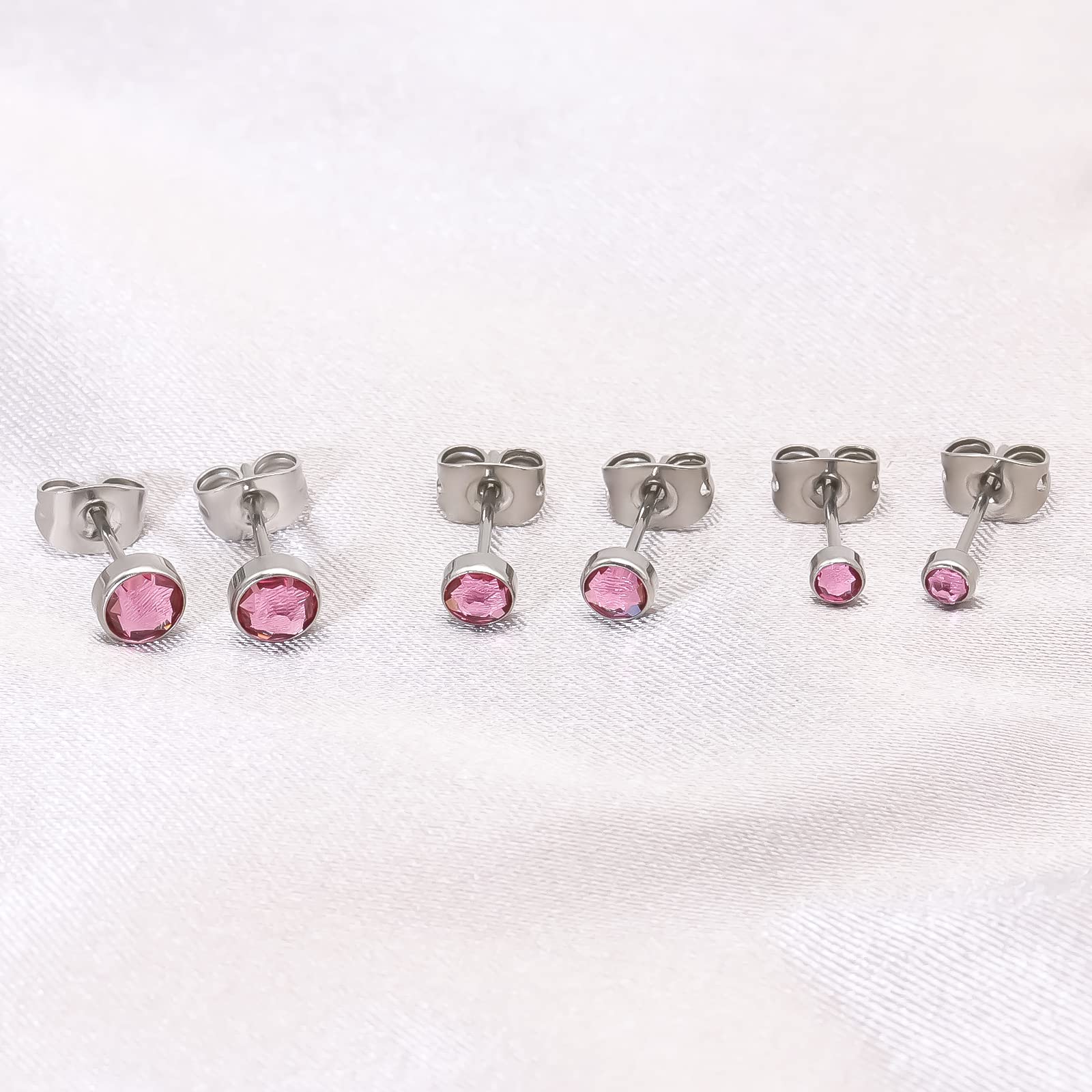 Boucles d'oreilles en titane G23 pour femmes filles boucles d'oreilles hypoallergéniques en cristal de zircone 3mm/4mm/5mm/7mmm boucles d'oreilles pour oreilles sensibles