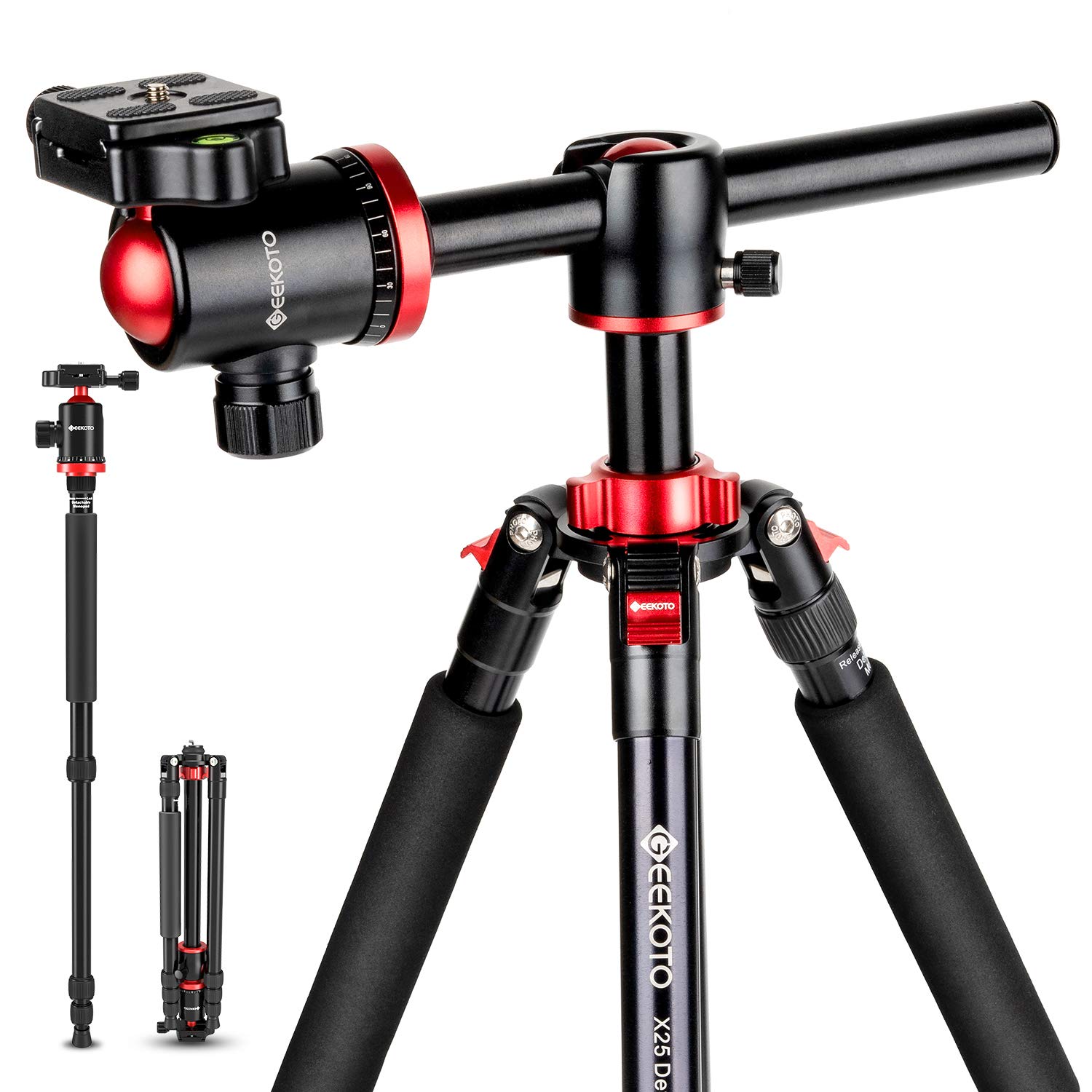 Buy GEEKOTO Camera Tripod, Tripod for DSLR Camera, Aluminum Tripod with