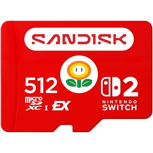 SANDISK 512GB microSD Express Card for Nintendo Switch 2 - Speeds up to 880 MB/s, Read up to 650MB/s, Full HD - SDSQXFN-512G-GR6ZN