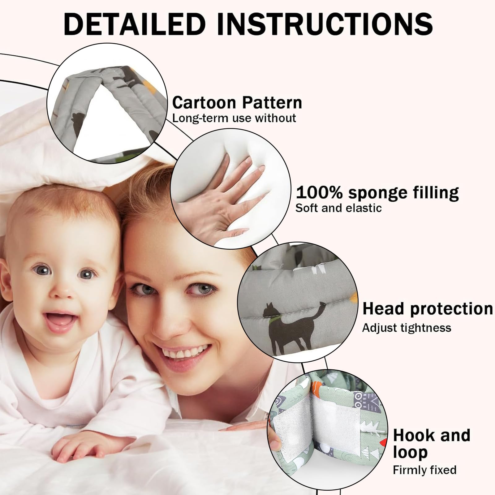 Caschetto Neonato Anticaduta Regolabile Sicurezza Casco Primi Passi Proteggi Testa Bambini