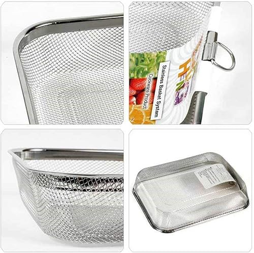 Miniatura 2 de Colador rectangular de malla de acero inoxidable cesta de fregadero L9.4 × D7.5 × H1.9 (pulgadas) Colador de frutas vegetales Colador Colador