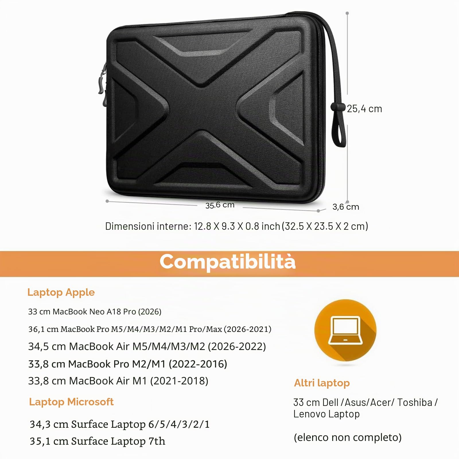 SITHON Porta PC Borsa, Sottile Rigida Custodia Protettiva per 13" MacBook Neo A18 Pro 2026, 13" MacBook Air M5 M4 M3 M2 2026-2022, 14" Macbook Pro 2026-2021 M5 Pro/Max M4 M3 M2 M1, 13" iPad Pro & Air