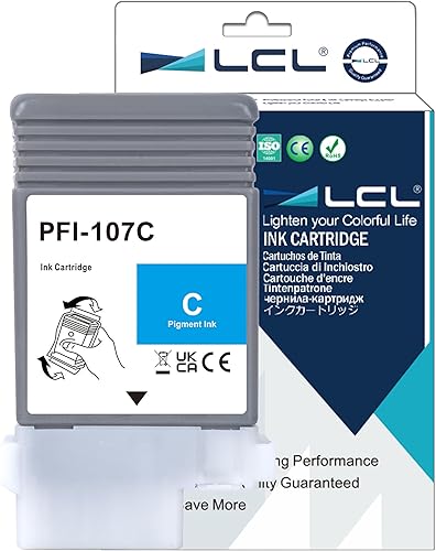 Miniatura 8 de LCL Cartucho de tinta compatible con pigmento de repuesto para Canon PFI107 PFI-107 PFI107BK PFI-107BK 6704B001 Image Prograf iPF670 IPF 670 MFP L
