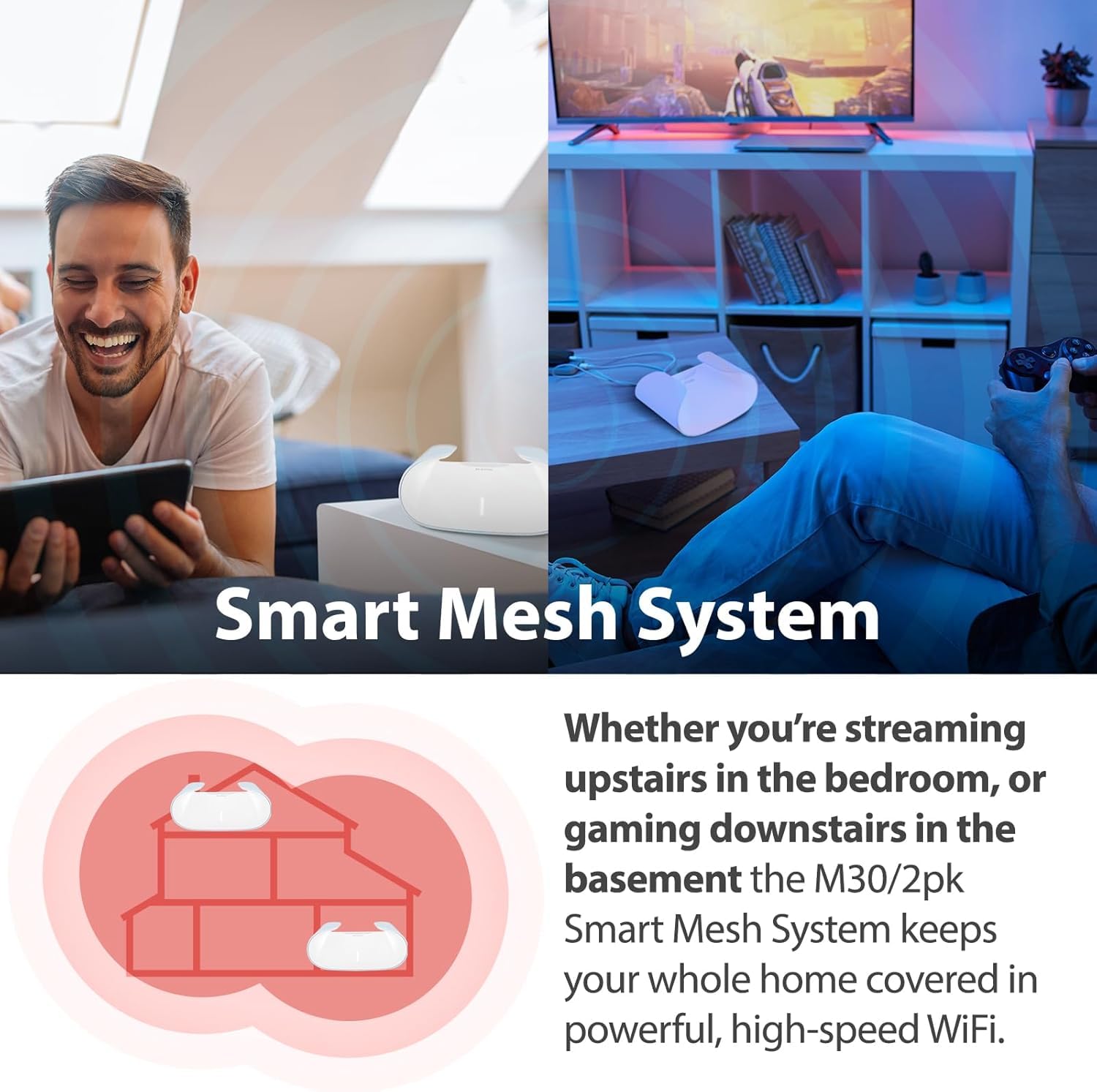 D-Link M30 Smart Router AQUILA PRO AI AX3000 con Wi-Fi Mesh, Traffic Optimaser con AI, Parental Control, Porte Gigabit, MU-MIMO, 1024 QAM, OFDMA, WPA3. Funziona con Alexa/Assistente Google.