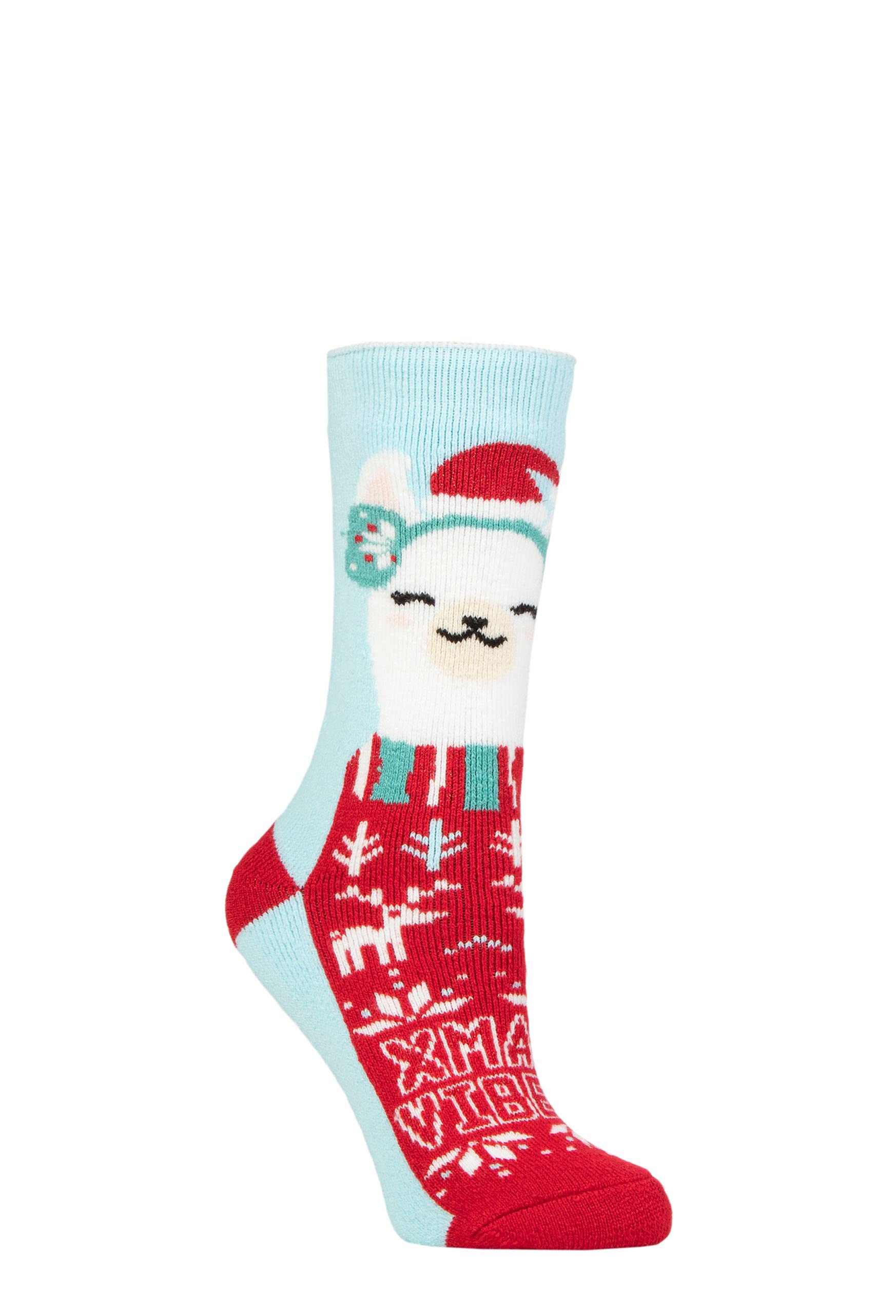Heat Holders Women's Cosy Alpaca Sockshop Christmas Sock 1.6 Tog Lite Thermal, Warm, Cosy, Xmas Novelty Patterned Pack Of 1 Size 4-8