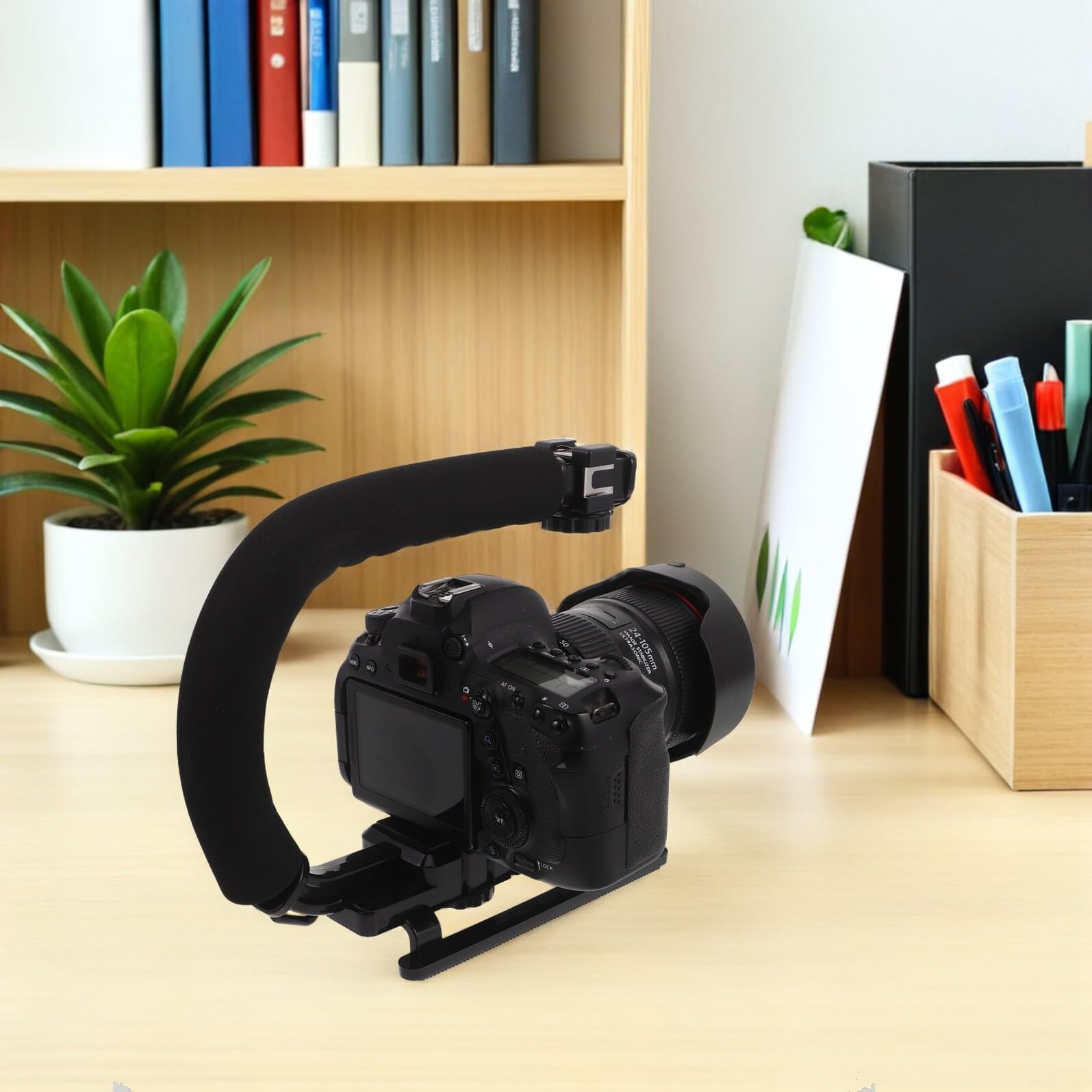 OUNONA Stabilizzatore Video Manuale per Videocamera con Vite di Fissaggio e Morsetto per Telefono per Smartphone Videocamere Dv per Riprese Cinematografiche Stabili