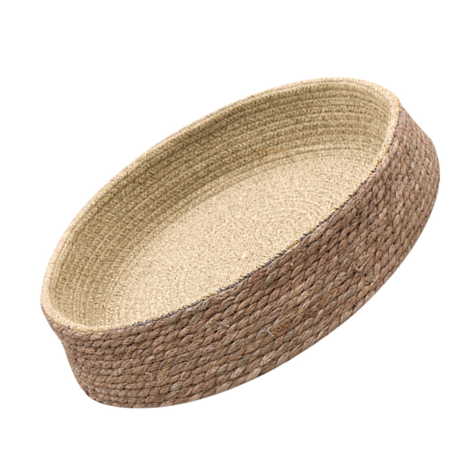 minkissy Colchoneta Tejida de Paja y Sauce para Mascotas Pequeñas, Cama Nido Redonda para Perros y Gatos, Resistente a Arañazos, Adecuado para Zonas de Descanso Hogar