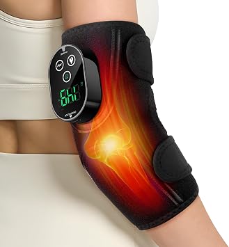 Cordless Elbow Massager for Pain Relief,Tennis Elbow Massager for Tendonitis and Tennis Elbow, Rechargeable Arm Heating Pad with Massage